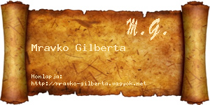 Mravko Gilberta névjegykártya